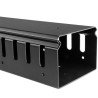 Organizador Vertical de Cableado con Lengüetas - 0U - 91cm, Panel de gestión de cables, Negro, Plástico, Acero, 20U