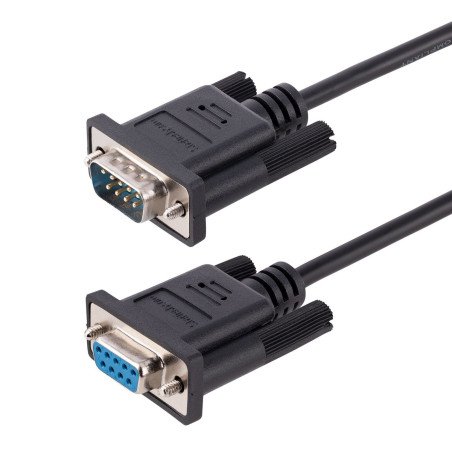 StarTech.com Cable 3m Serie RS232 para Módem Nulo, Crossover Cruzado Serial con Blindaje de Al-Mylar, Cable DB9 de Puerto COM