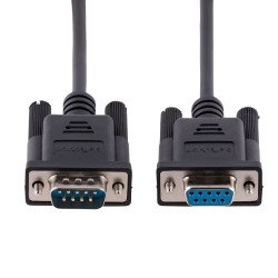 StarTech.com Cable 3m Serie RS232 para Módem Nulo, Crossover Cruzado Serial con Blindaje de Al-Mylar, Cable DB9 de Puerto COM
