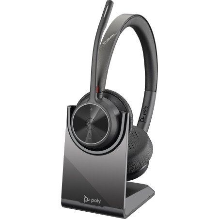 Diadema HP Poly Voyager 4320 USB-A Headset, Inalámbrico, Oficina/Centro de llamadas, 122 g, Negro