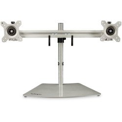 Soporte para Dos Monitores - Base Ajustable de Bajo Perfil en Acero & Aluminio para Escritorio - Para Monitores de Hasta 24"