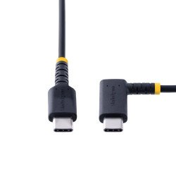 StarTech.com Cable 2m USB C Acodado - en Ángulo Recto - PD 60W - 3A - Cable USB-C de Carga Rápida - de Alta Resistencia - USB