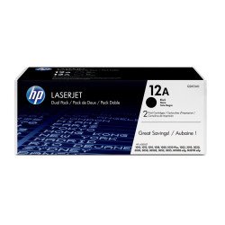 Cartucho 12A, tóner para impresoras HP Laserjet (Paquete de 2 cartuchos)