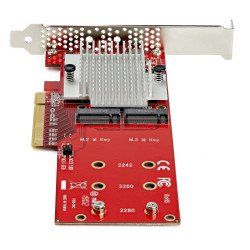 StarTech.com Tarjeta Adaptadora para 2 SSD M.2 PCIe SSD - Dos SSDs NVMe o AHCI M.2 SSD a x8/x16 PCI Express 3.0 - Compatible