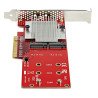 StarTech.com Tarjeta Adaptadora para 2 SSD M.2 PCIe SSD - Dos SSDs NVMe o AHCI M.2 SSD a x8/x16 PCI Express 3.0 - Compatible