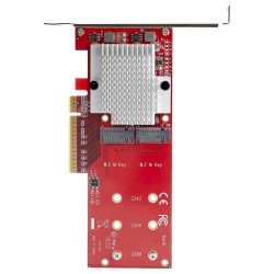 StarTech.com Tarjeta Adaptadora para 2 SSD M.2 PCIe SSD - Dos SSDs NVMe o AHCI M.2 SSD a x8/x16 PCI Express 3.0 - Compatible