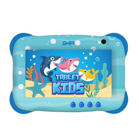 Tablet Ghia kids 7 pulg, a133 quadcore, 2GB RAM, 32GB, 2cam, wifi, bluetooth, 2500mah, Android 13 Go, tiburón