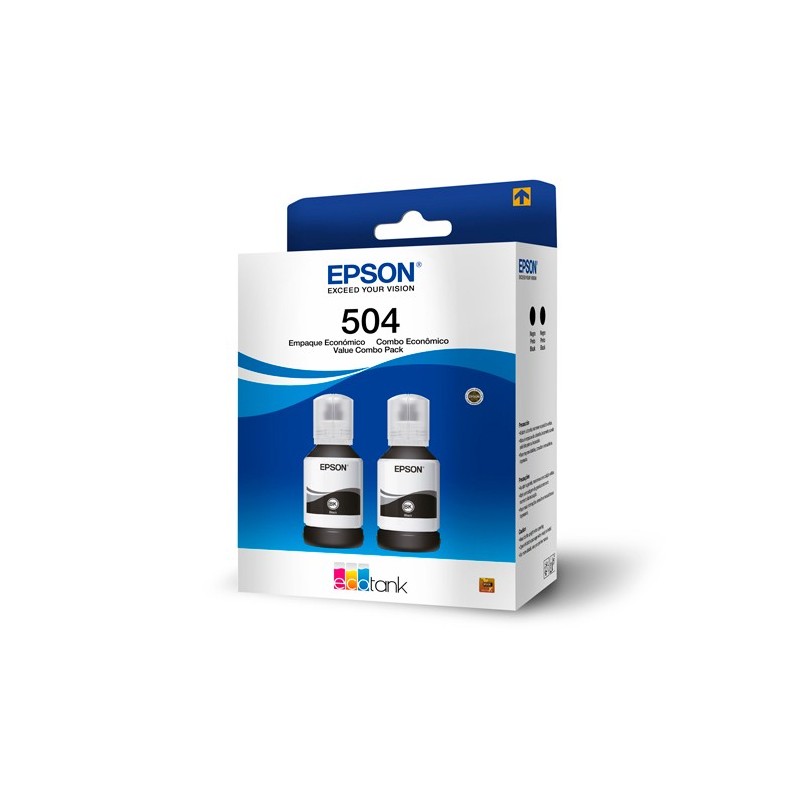 Kit tintas Epson T504 2 piezas color negro compatible con L14150, L6270.