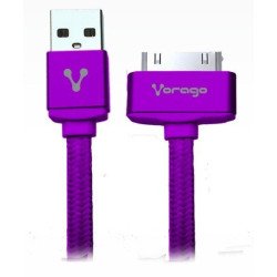 Vorago CAB-118 cable de teléfono móvil Púrpura 1 m USB A Apple 30-pin
