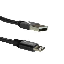 Cable Vorago negro usb-apple lightning 1 metro negro blíster