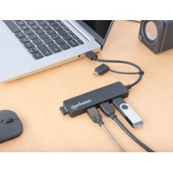 Hub USB 3.2 Gen 1 (3.1 Gen 1) Type-A + Type-C, USB 3.2 Gen 1 (3.1 Gen 1) Type-A, 5000 Mbit/s