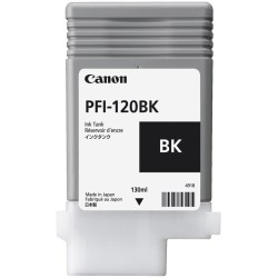 Tanque de tinta Canon PFI-120 bk negro rendimiento 130 ml, compatible con TM-200, TM-205, TM-300, TM-305.