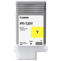 Tanque de tinta Canon PFI-120 y amarillo rendimiento 130 ml, compatible CON TM-200, TM-205, TM-300, TM-305.