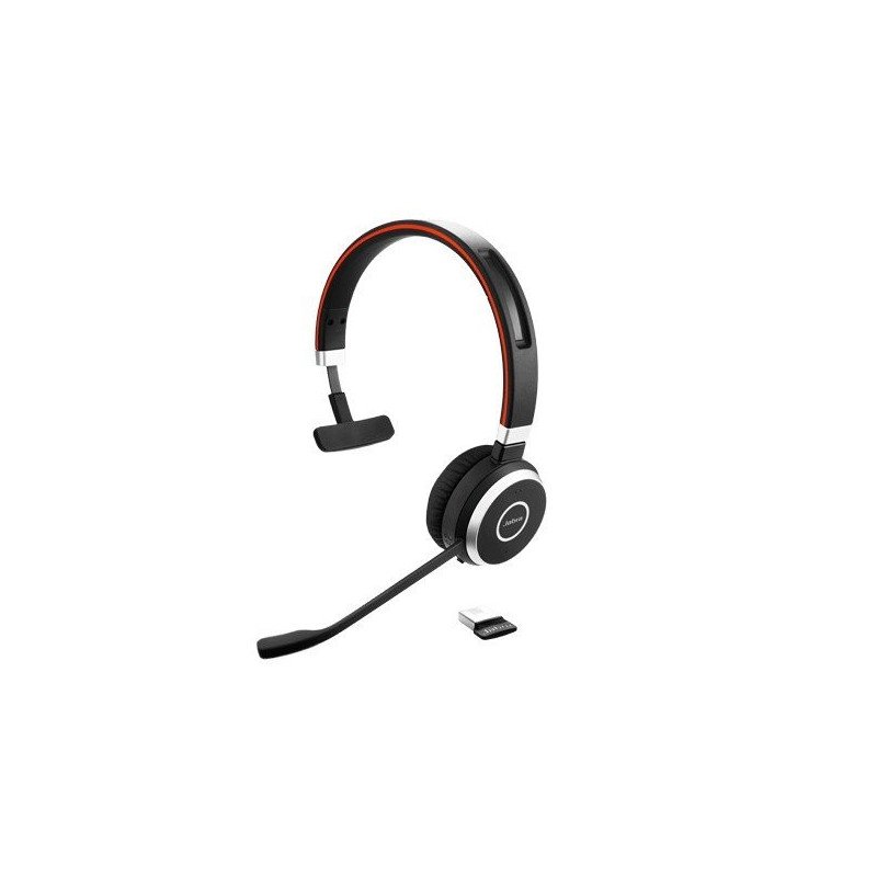 Diadema Jabra Evolve 65, Inalámbrico y alámbrico, Llamadas/Música, 20 - 20000 Hz, 282 g, Auriculares, Negro