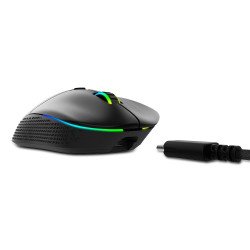 Mouse XPG Alpha Wireless switch omron pixart paw 3335 16000 DPI 400 ips RGB 6 botones USB tipo c bluetooth inalámbrico 2.4g negr