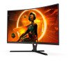 Monitor AOC gamer curvo 32 panel VA, 165 Hz, t. De r. 1 ms, AMD free sync, color negro y rojo, 2 HDMI, VGA, DisplayPort, aspecto