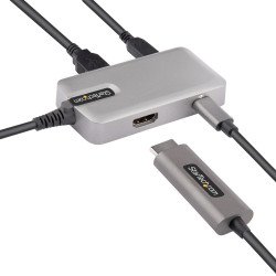 Adaptador startech.com multipuertos USB c - USB-c a HDMI 2.0 4k 60hz, pd con paso de 100w - hub USB de 3 puertos de 10gbps - min