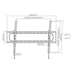 Soporte Manhattan para televisiones de 60" a 120", con inclinación par