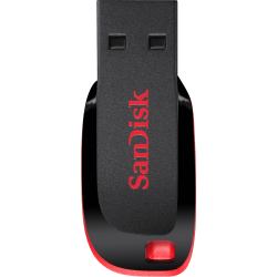 Memoria SanDisk 16GB USB 2.0 cruzer blade z50 negro con rojo