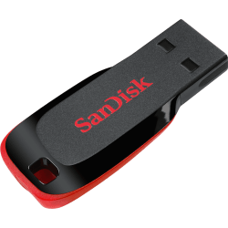Memoria SanDisk 16GB USB 2.0 cruzer blade z50 negro con rojo
