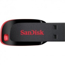 Memoria SanDisk 64GB USB 2.0 cruzer blade z50 negro con rojo