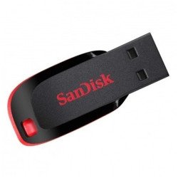 Memoria SanDisk 64GB USB 2.0 cruzer blade z50 negro con rojo