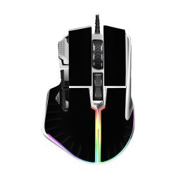 Mouse game factor laser, pixart 3370, 19k DPI, 6+1 botones RGB mog602-bk