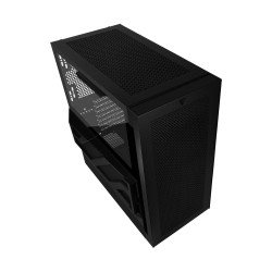 Gabinete game factor ATX cristal USB 3.0 int. Lat/RGB Sin fuente