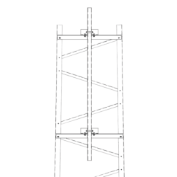 Brazo para Sección 2 Torre Titan con Herrajes y Mástil de 6' (1.8m).