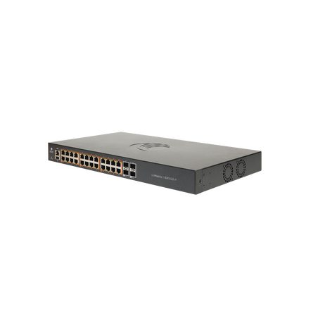 Switch cnMatrix EX1028 de 24 puertos PoE 802.3af/at, 200 W, Gigabit Ethernet y 4 SFP, Capa 2, gestión en la nube