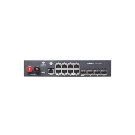 Switch cnMatrix WISP TX1012-DC-P de 8 puertos PoE y 4 SFP+, 170 W PoE Budget, Capa 2, gestión gratuita desde la nube, para corri