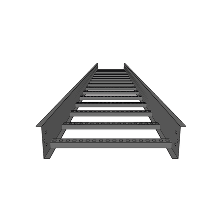 Escalera de Aluminio Portacables, Perfil Z, Peralte 3 1/4" /Paso 9", Ancho 6", 3.66 metros, Capacidad Máx. 137 Cables, Incluye C