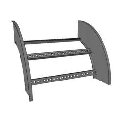 Curva Vertical Exterior de Aluminio de 90° Perfil Z, Peralte 3 1/4", Ancho 12", Radio 8", Incluye Tornillería