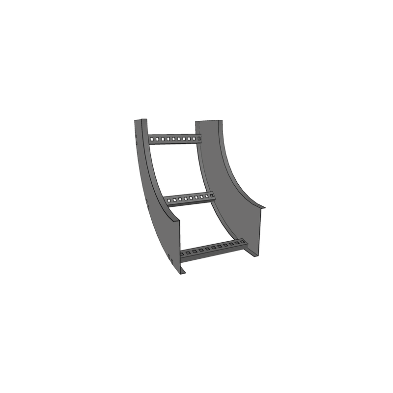 Curva Vertical Interior de Aluminio de 90° Perfil Z, Peralte 3 1/4", Ancho 12", Radio 8", Incluye Tornillería