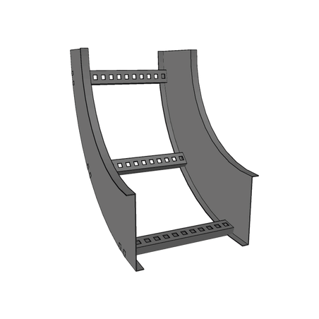 Curva Vertical Interior de Aluminio de 90° Perfil Z, Peralte 3 1/4", Ancho 12", Radio 8", Incluye Tornillería