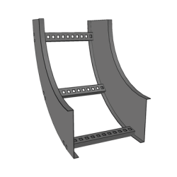 Curva Vertical Interior de Aluminio de 90° Perfil Z, Peralte 3 1/4", Ancho 6", Radio 8", Incluye Tornillería