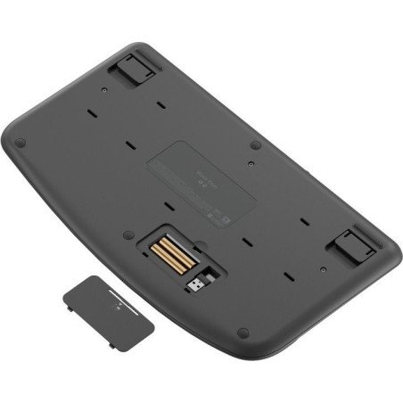 Teclado Logitech Wave Keys, Completo (100%), RF Wireless + Bluetooth, Interruptor de membrana, QWERTY, Grafito