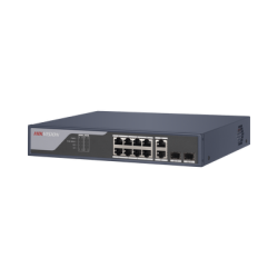 Switch PoE+, Administrable, Uso en Rack (1 U), 8 Puertos PoE+, 2 Puertos SFP, 2 Puertos Uplink Gigabit, Configuración Remota des