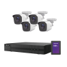KIT TurboHD 1080p + SSD de 512 GB, DVR 4 canales, 4 Cámaras Bala de Metal, Fuente de Poder, Accesorios de Instalación