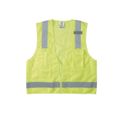 Chaleco de seguridad reflectante de alta visibilidad, mediano/grande. Con múltiples bolsillos de diferente capacidad