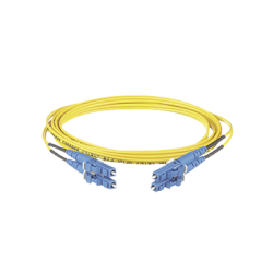 Jumper de Fibra Óptica Monomodo 9/125 OS2, LC-LC Dúplex, OFNR (Riser), Color Amarillo, 15 Metros