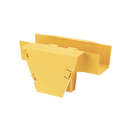 Accesorio en T con Conexión Horizontal y Bajada Vertical a 90º, Para Canaletas FiberRunner 4x4, Color Amarillo