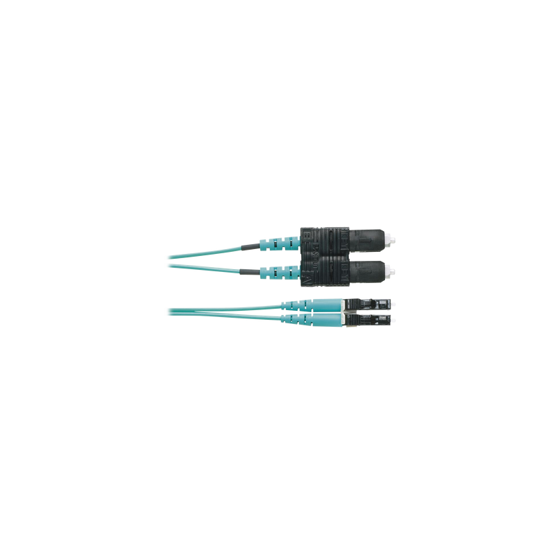 Jumper de Fibra Óptica Multimodo 50/125 OM4, LC-SC Dúplex, OFNR (Riser), Color Aqua, 1 Metro Jumper de Fibra Óptica Multimodo 50/125 OM4, LC-SC Dúplex, OFNR (Riser), Color Aqua, 1 Metro