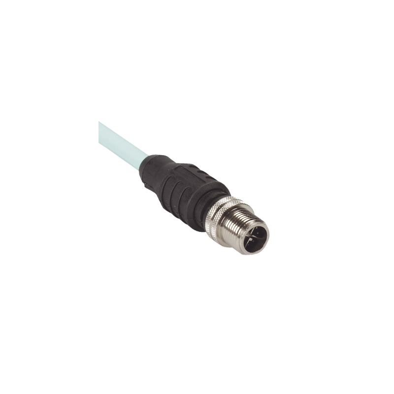 Cable de Conexión IndustrialNet Cat6A, Con Conector Recto M12 X-Code Macho en Ambos Extremos, Blindado SF/UTP, Forro TPO, Color
