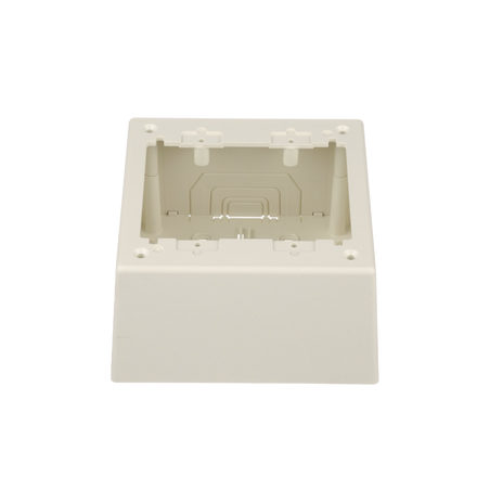 Caja de Pared Superficial Doble, con Divisor Opcional, uso Universal con Placas de Pared, Color Blanco Mate