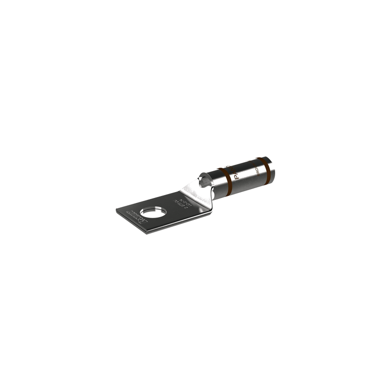 Terminal de Compresión de Cobre con Orificio 1/4" para Cable 2 AWG. 25 piezas