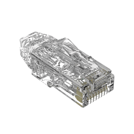 Plug RJ45 Cat6/6A, Para Cable UTP de Calibre 28 AWG, Chapado en Oro de 50 micras, Paquete de 100 piezas