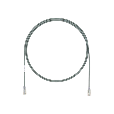 Cable de Parcheo TX6, UTP Cat6, Diámetro Reducido (28AWG), Color Gris, 5ft