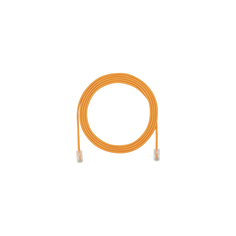 Cable de Parcheo UTP Cat6A, CM/LSZH, Diámetro Reducido (28AWG), Color Naranja, 3ft