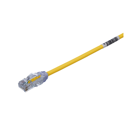 Cable de Parcheo UTP, Cat6A, Diámetro Reducido (28 AWG), CM/LSZH, Color Amarillo, 8in (20.3cm)
